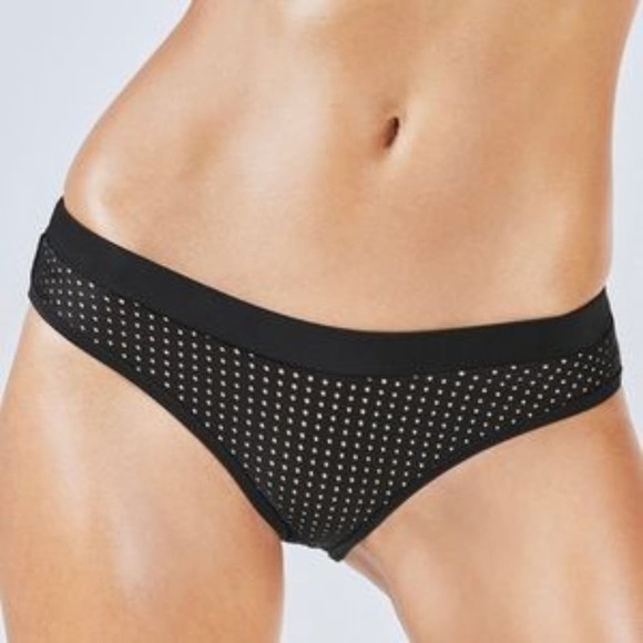 Fabletics Black Perforated Valentina Bikini Bottom Swim - Picture 1 of 7